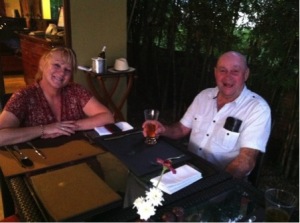 Stanley holidaying in Thailand with close friend Kerry Rowden